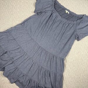 Max Studio Ruffled Blue Mini Dress L